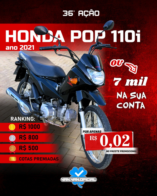 36º Ação Honda Pop 2021 ou 7 mil