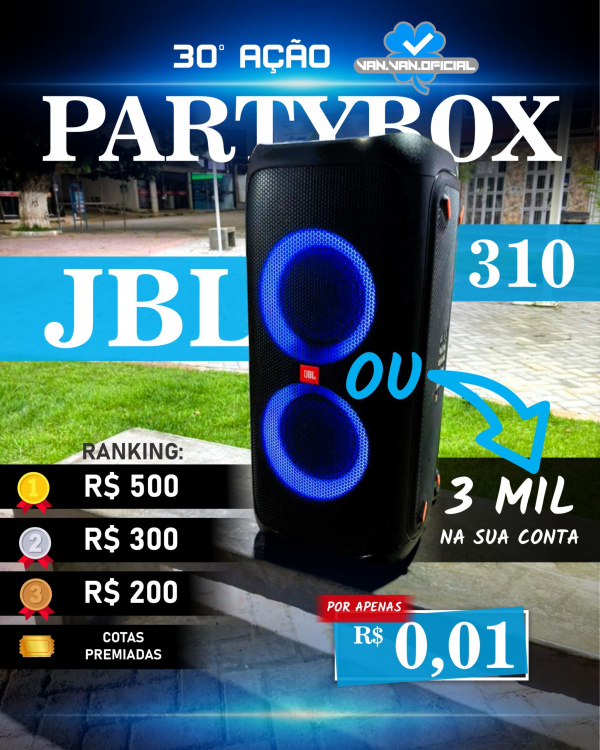 30° Ação  JBL PARTYBOX 310 Ou 3K